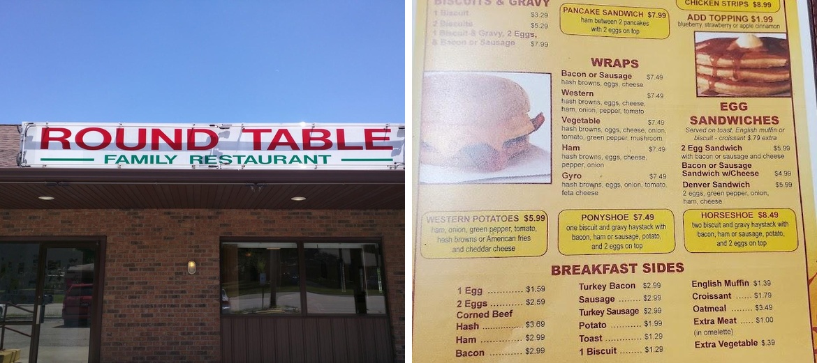 Round Table Family Restaurant Menu